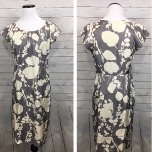 Boden 100% silk grey floral dress size 12